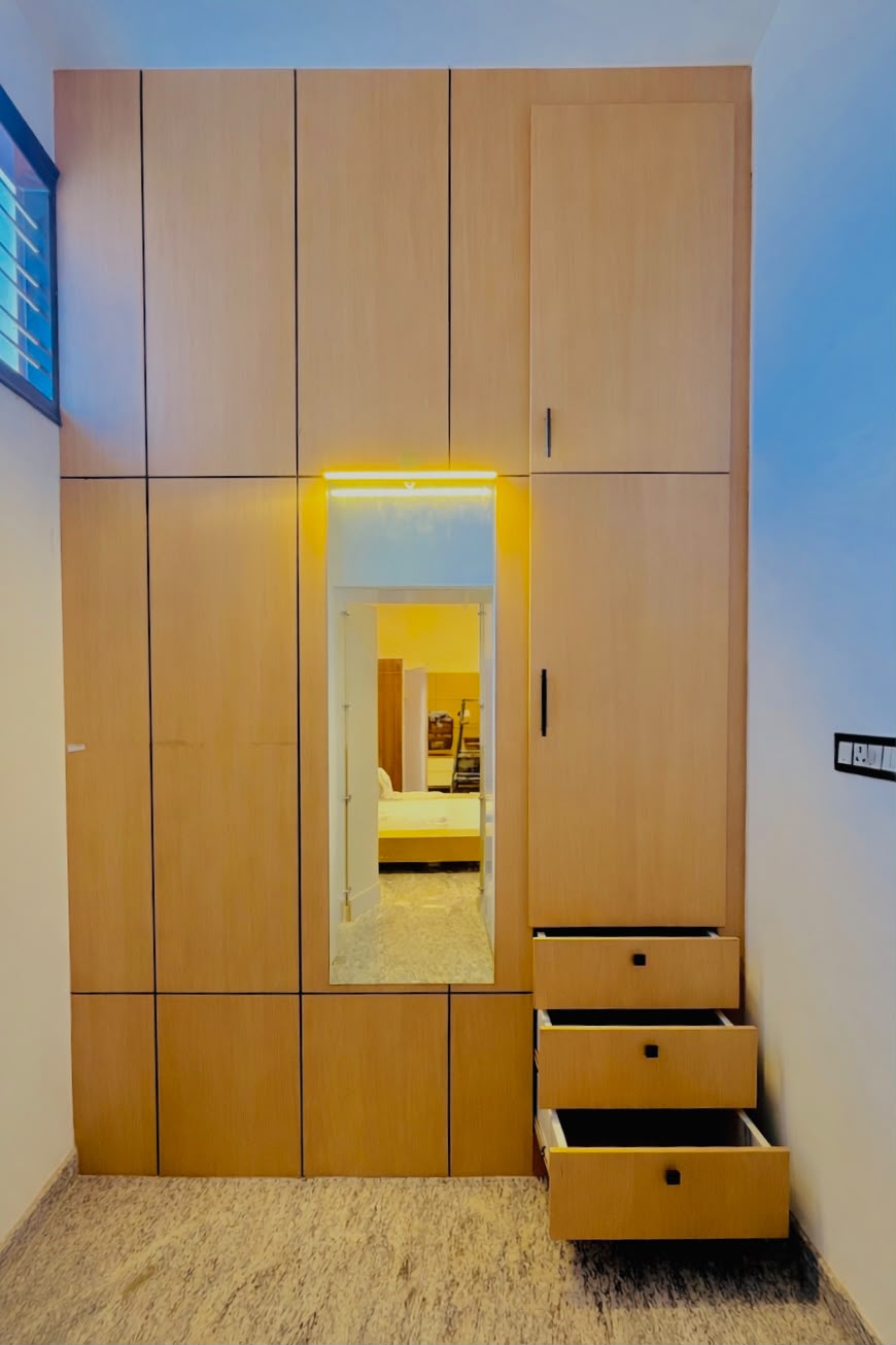 Dressing Wardrobe with Mirror — Wardrobe interior design Bengaluru, Bangalore